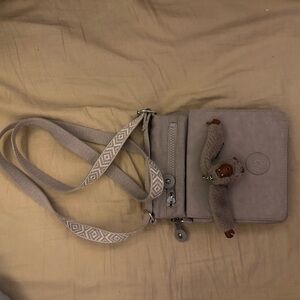 Kipling Beige Crossbody Bag with Monkey Keychain